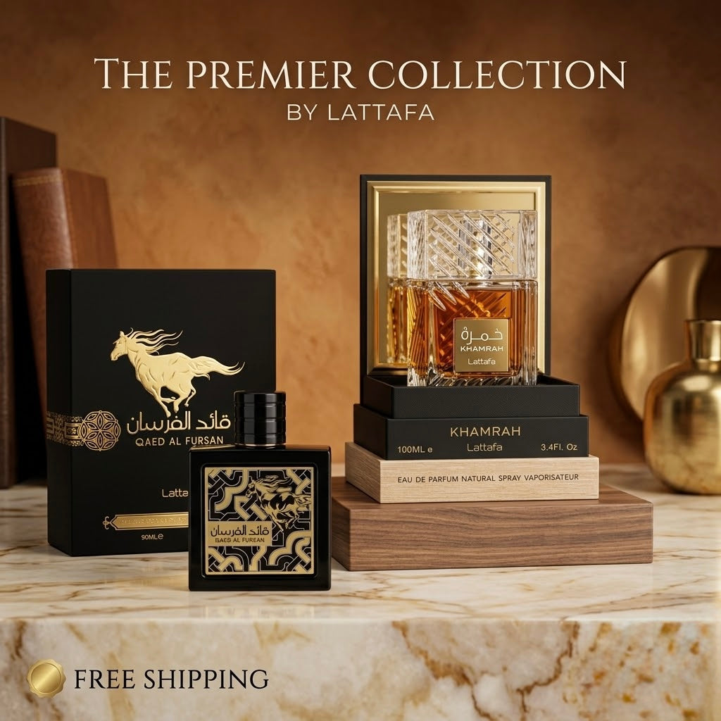 Lattafa Khamrah + Qaed Al Fursan Duo — Khamrah 100ml & Qaed Al Fursan 90ml Eau de Parfum Set | Arabic Perfume