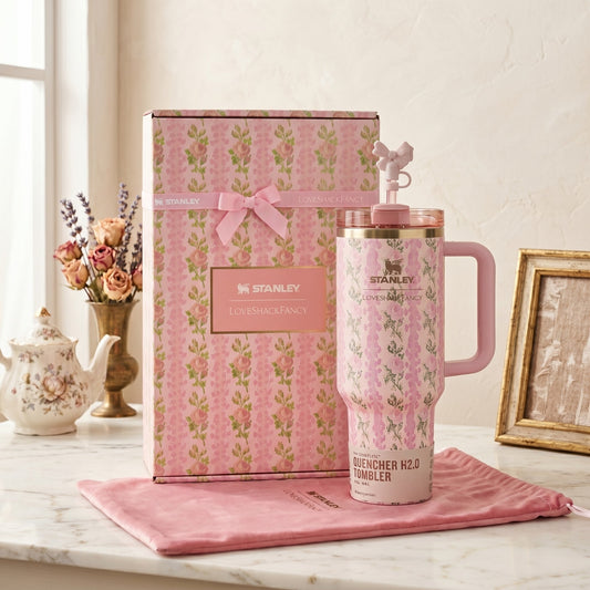 STANLEY Floral Pink Quencher H2.0 FlowState™ Tumbler 40 oz