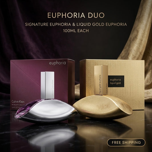 Calvin Klein Euphoria Duo — Women EDP + Liquid Gold EDP, 100ml Each