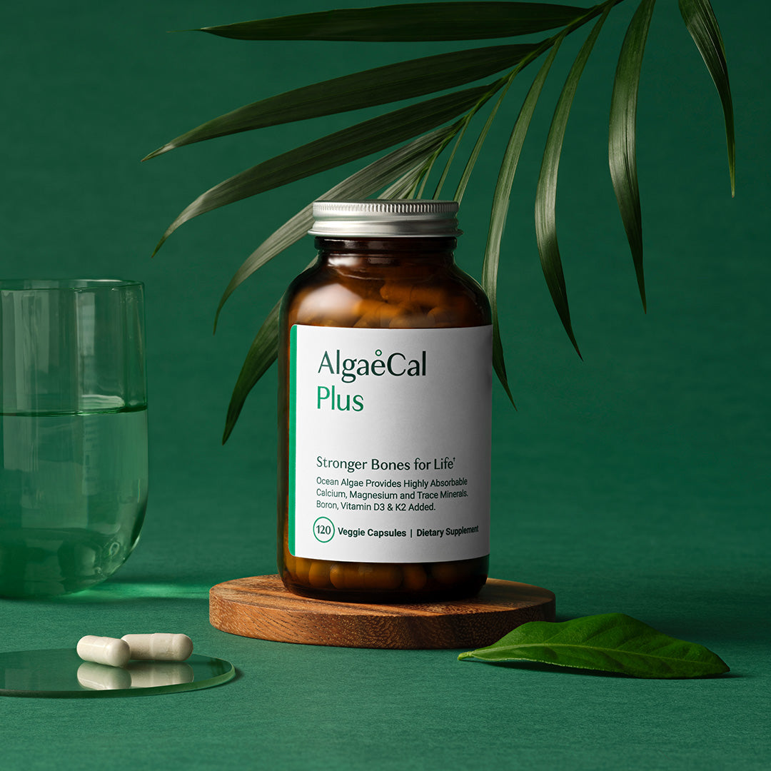 AlgaeCal Plus Plant-Based Calcium with D3 & K2 — 120 Veggie Capsules