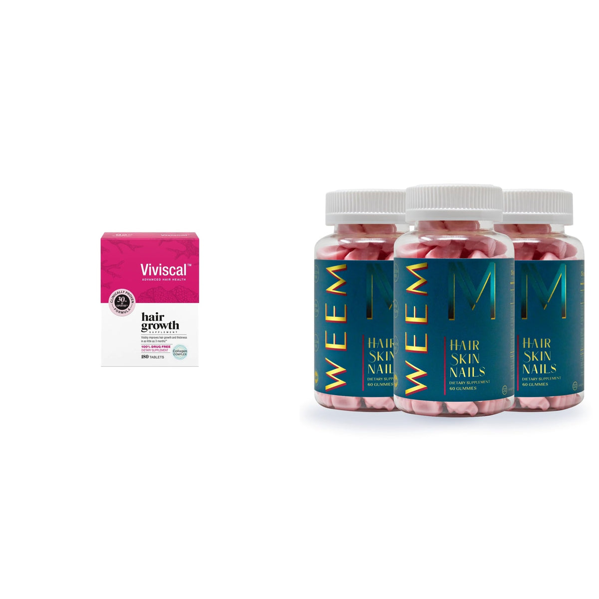 Hair Growth Supplement Duo — Viviscal & Weem (Curated Bundle)